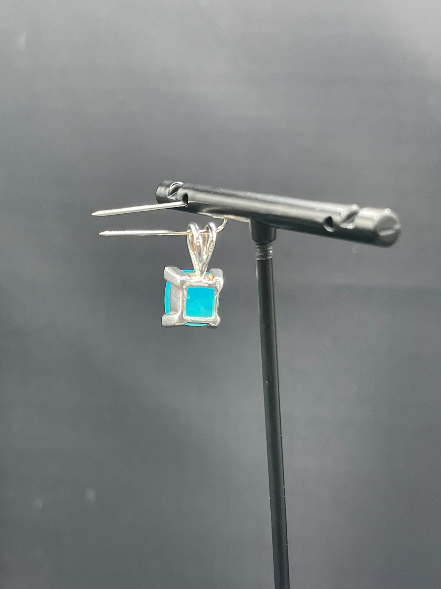 Paraiba Chalcedony Sterling Silver Pendant