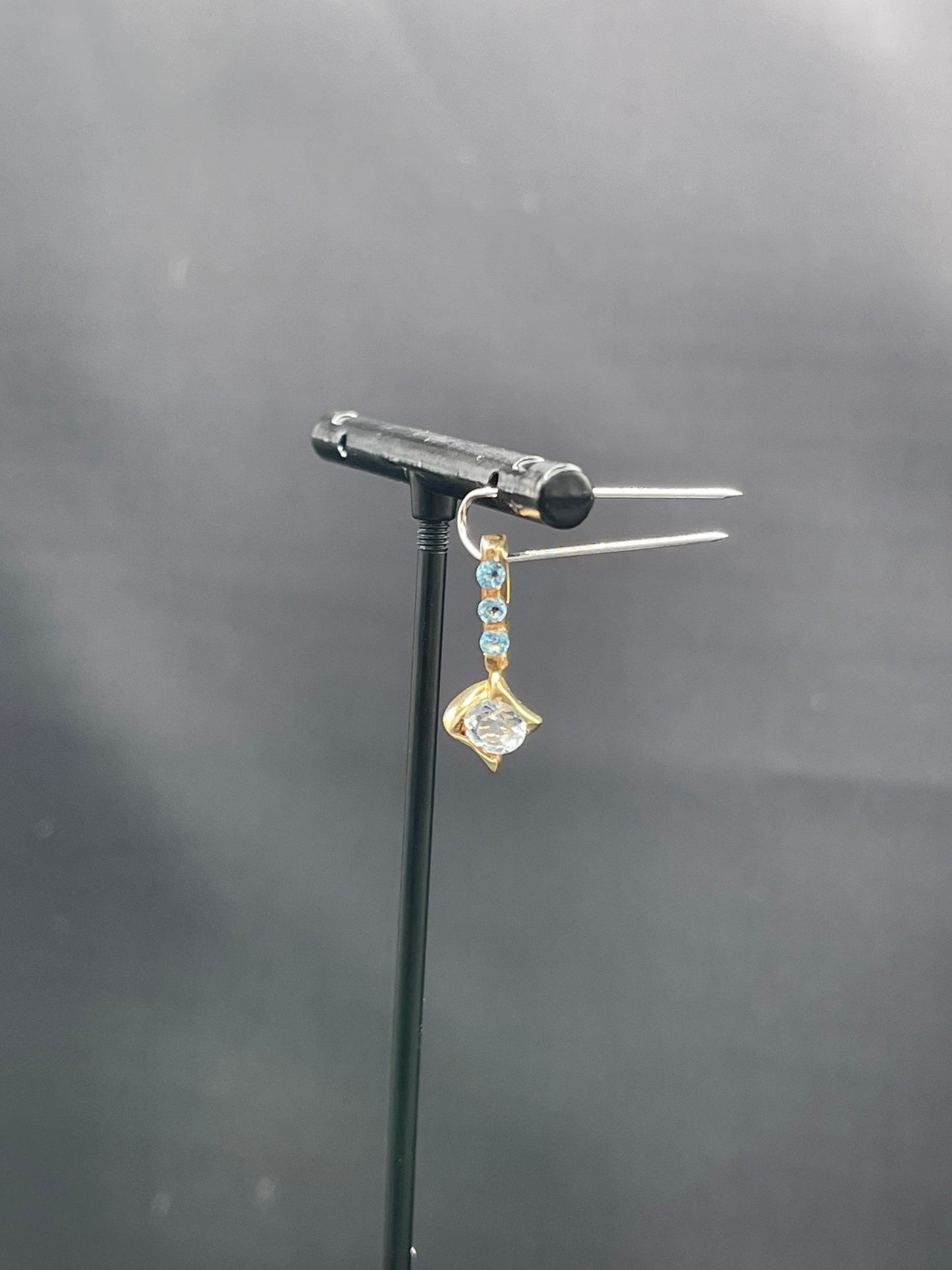 Blue Topaz Slide 14K Yellow Gold Pendant