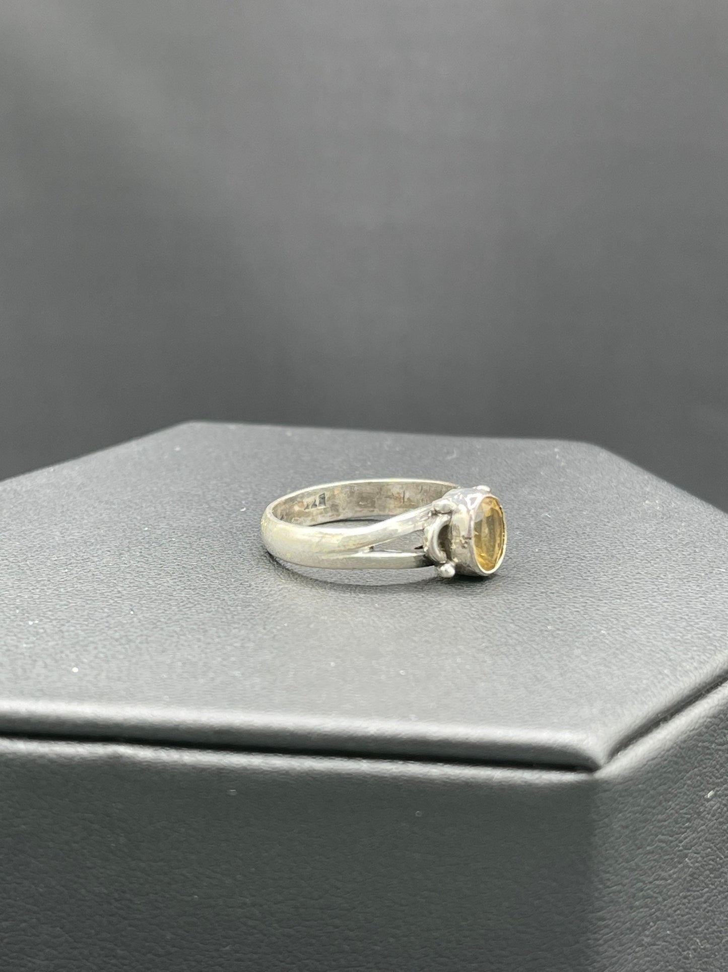 Natural Citrine Sterling Silver Ring (Size 8.75)