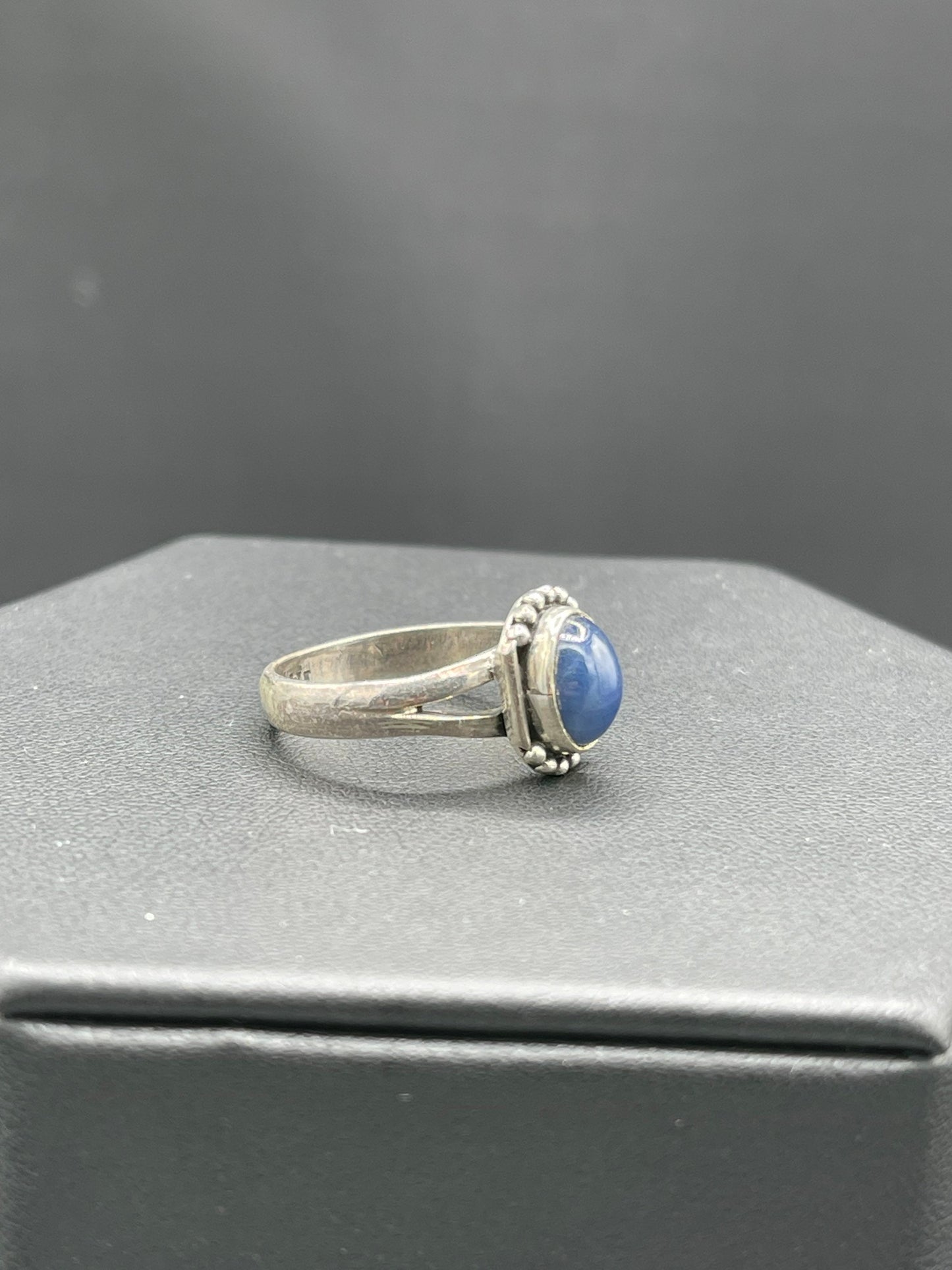 Natural Lapis Lazuli Sterling Silver Ring (Size 8.5)