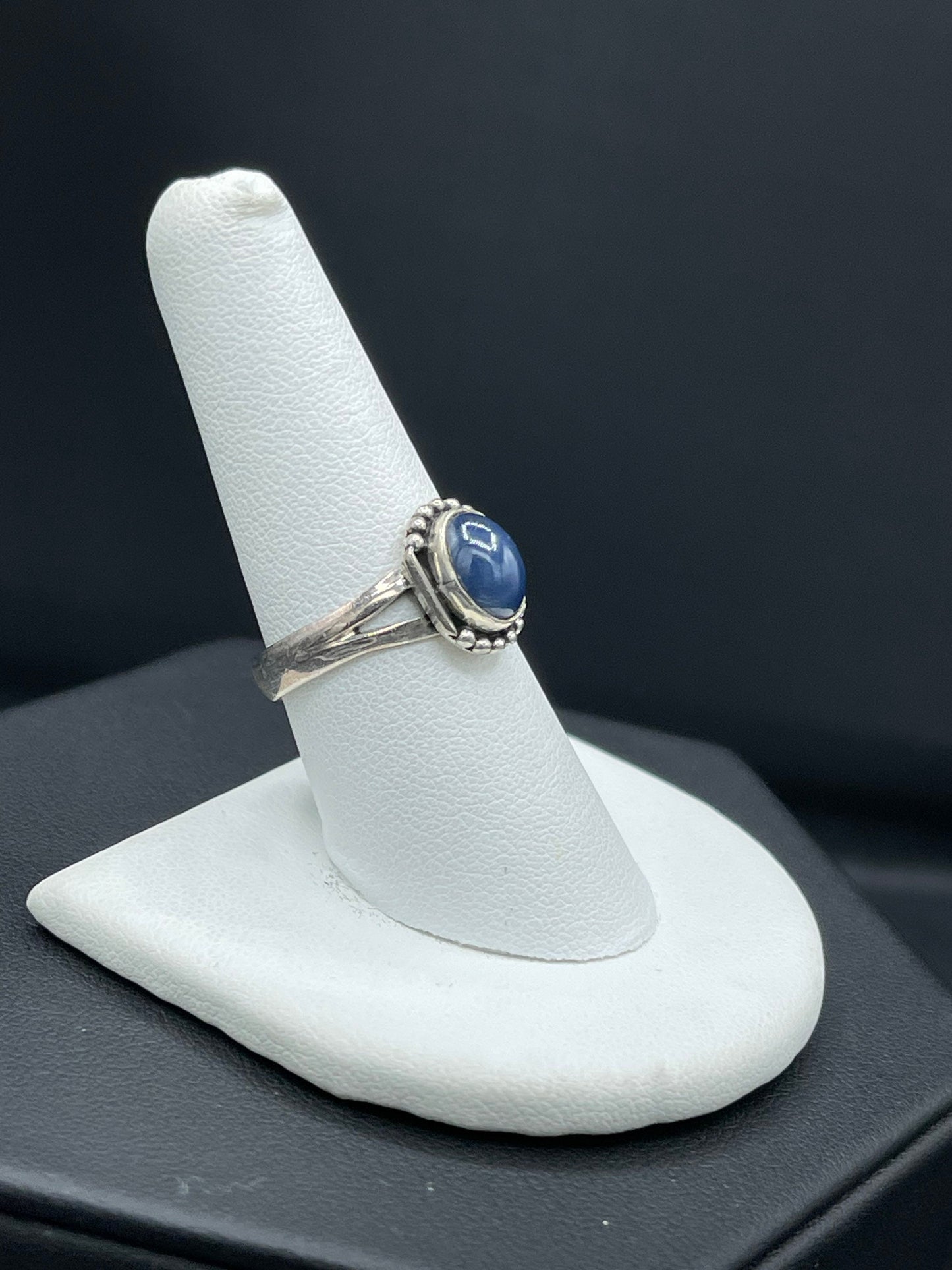 Natural Lapis Lazuli Sterling Silver Ring (Size 8.5)
