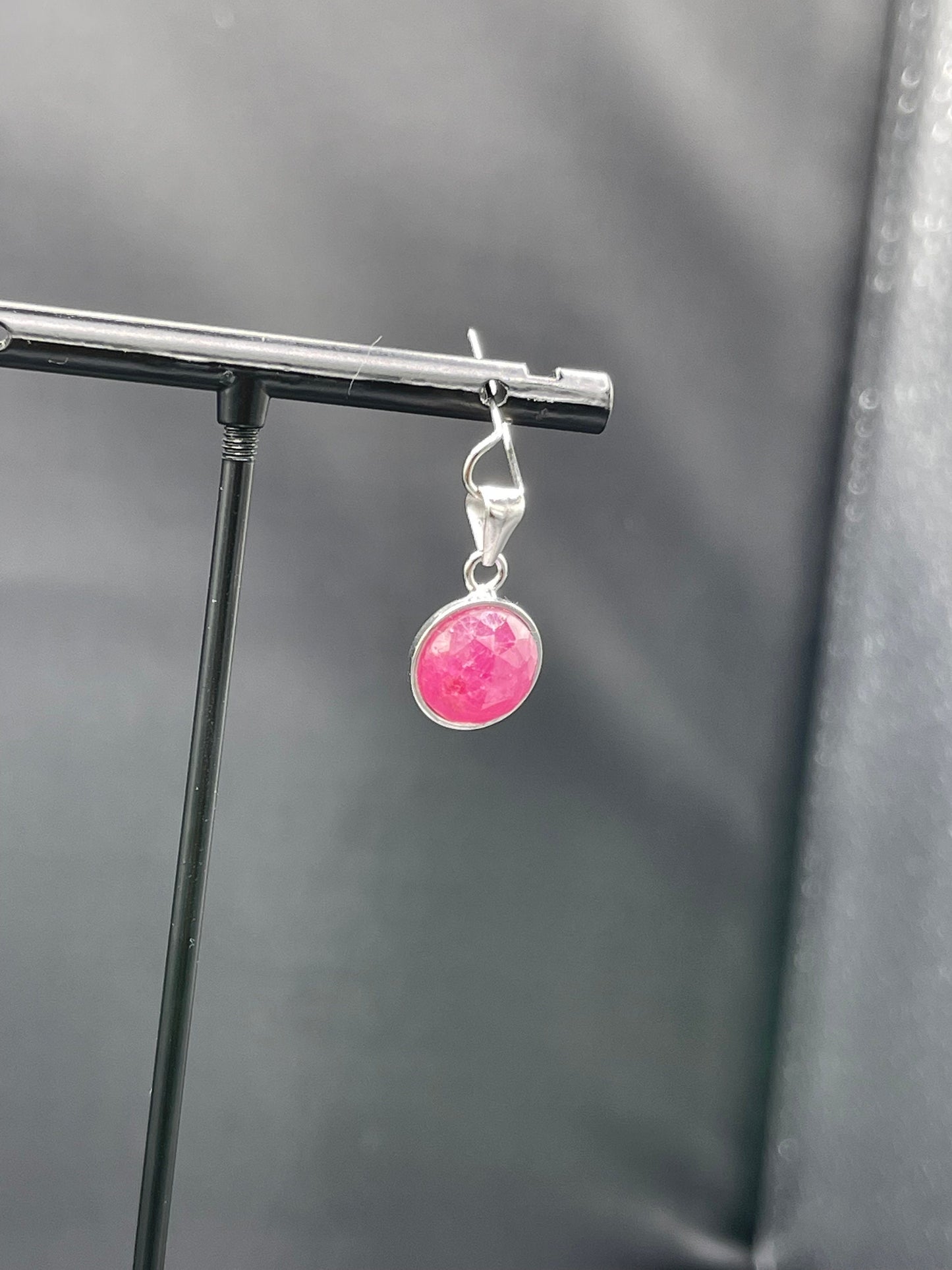 Natural Untreated Ruby Sterling Silver Pendant