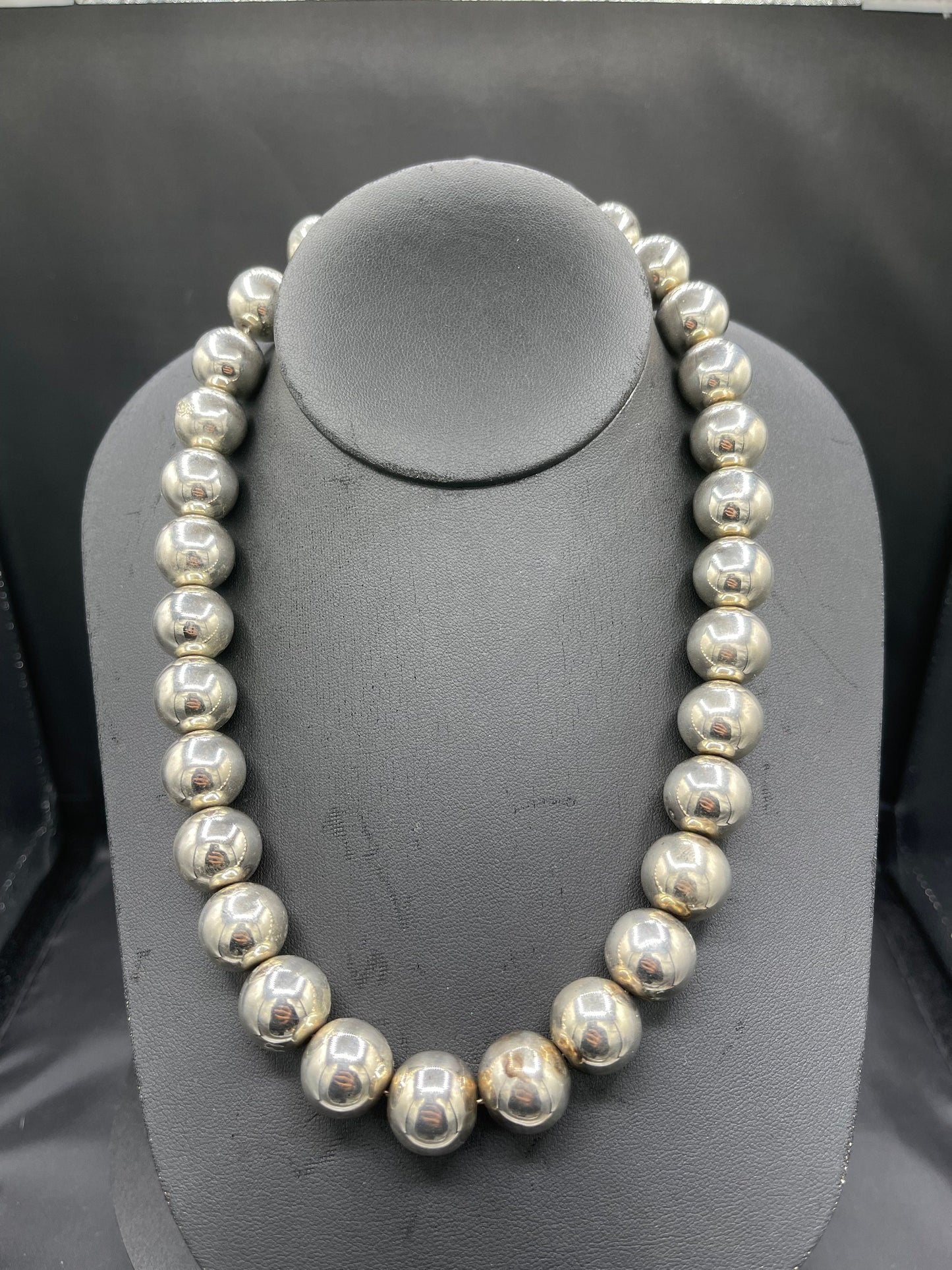 15MM Sterling Silver Beaded Handmade Choker Necklace