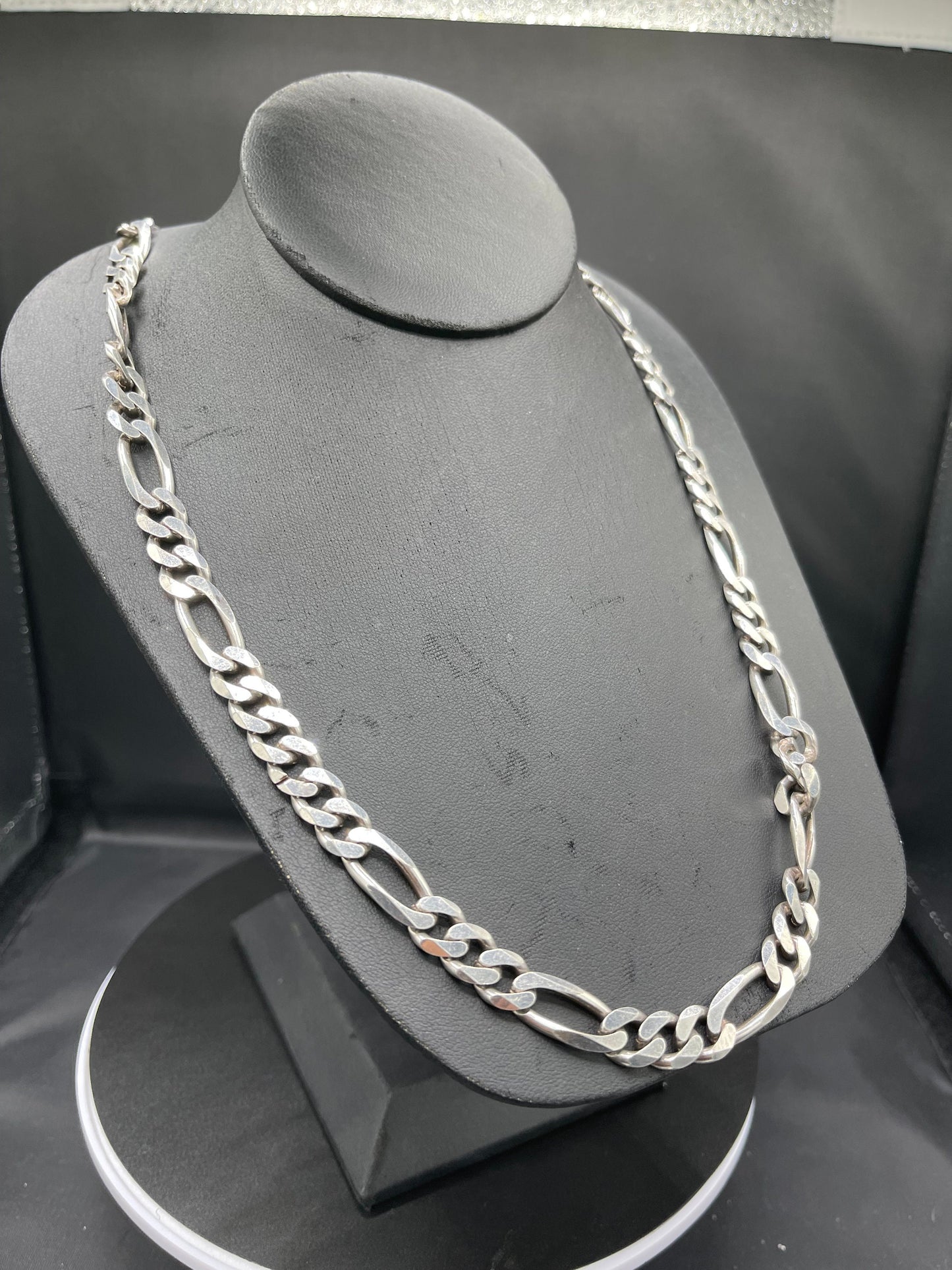 Italian Figaro Sterling Silver Chain (24 Inches)
