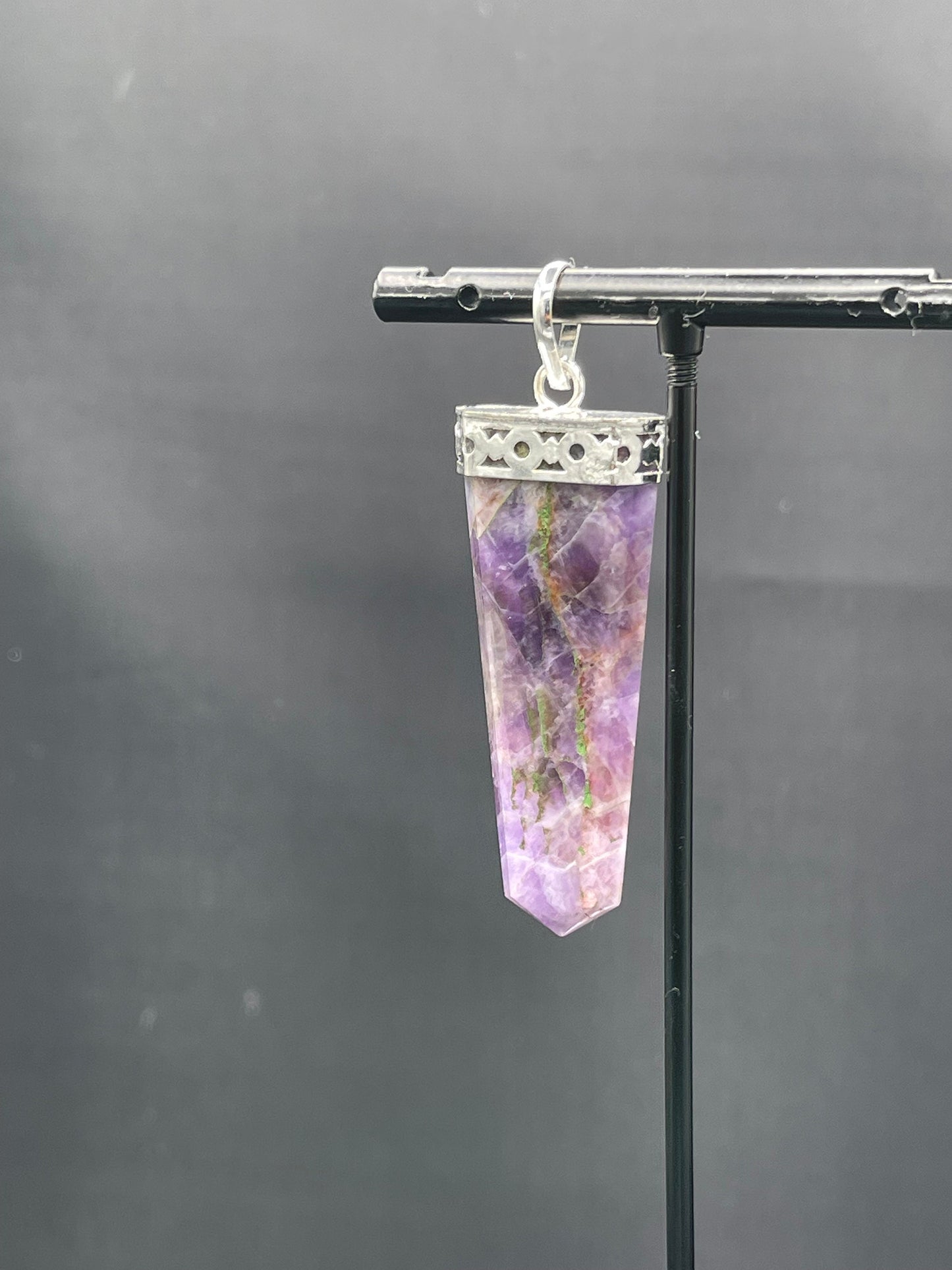 Natural Amethyst & Chakra Gemstone Sterling Silver Pendant